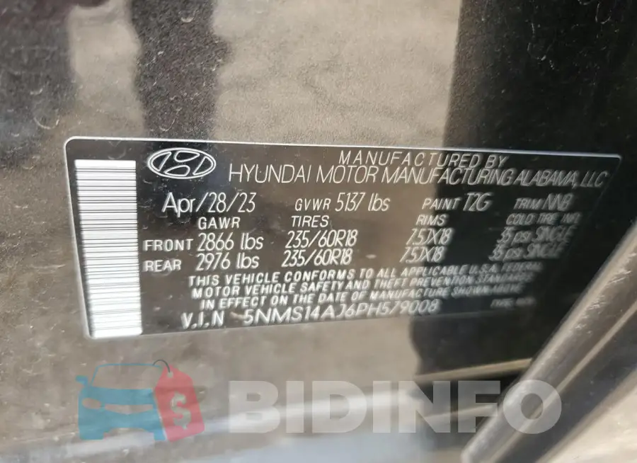 5NMS14AJ6PH579008 Photo# 13