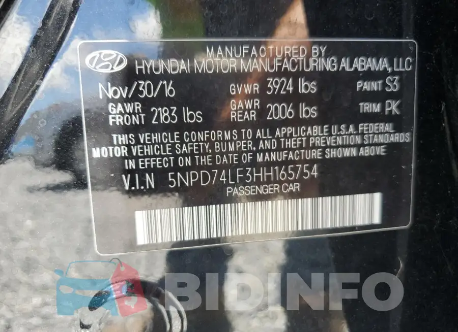 5NPD74LF3HH165754 Photo# 12
