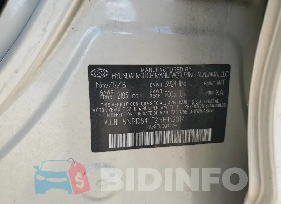 5NPD84LF2HH162017 Photo# 13