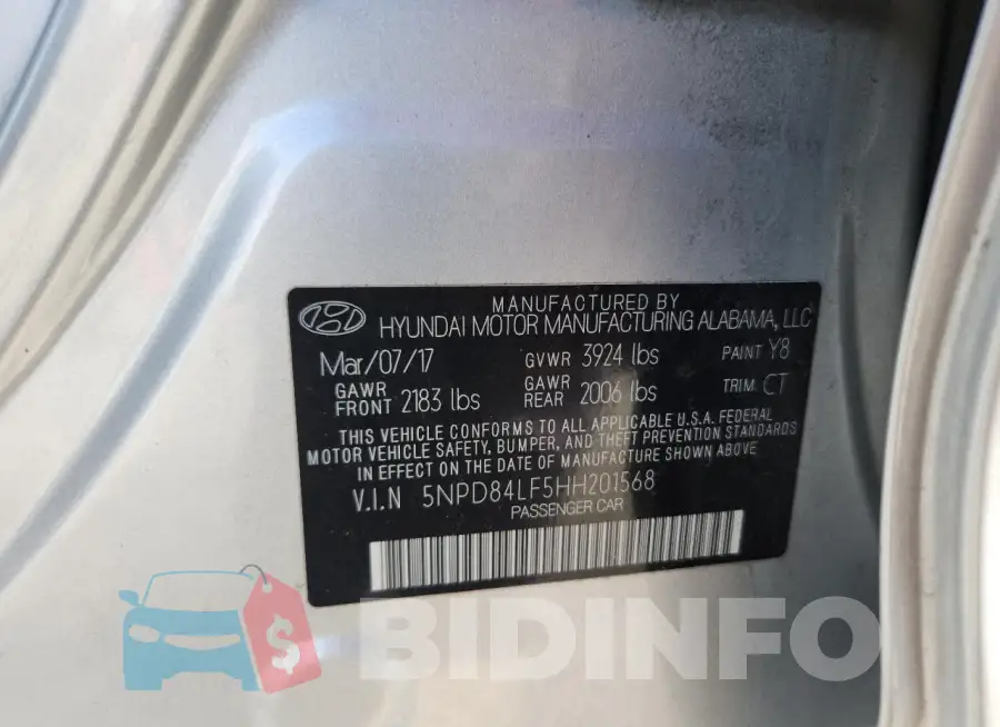 5NPD84LF5HH201568 Photo# 12