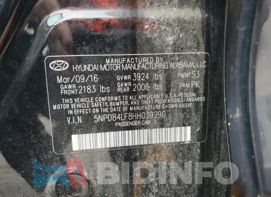 5NPD84LF8HH039290 Photo# 12
