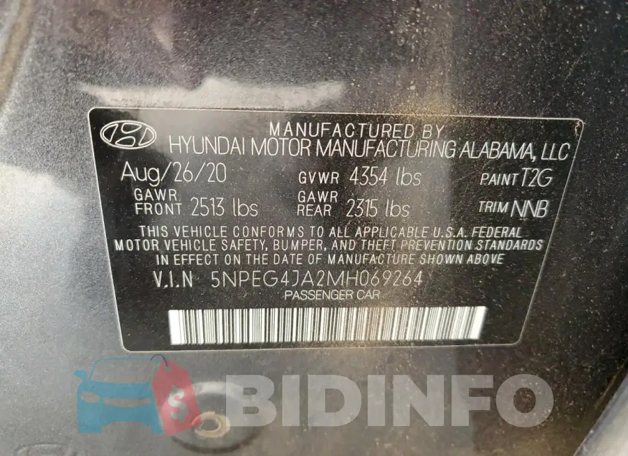 5NPEG4JA2MH069264 Photo# 12