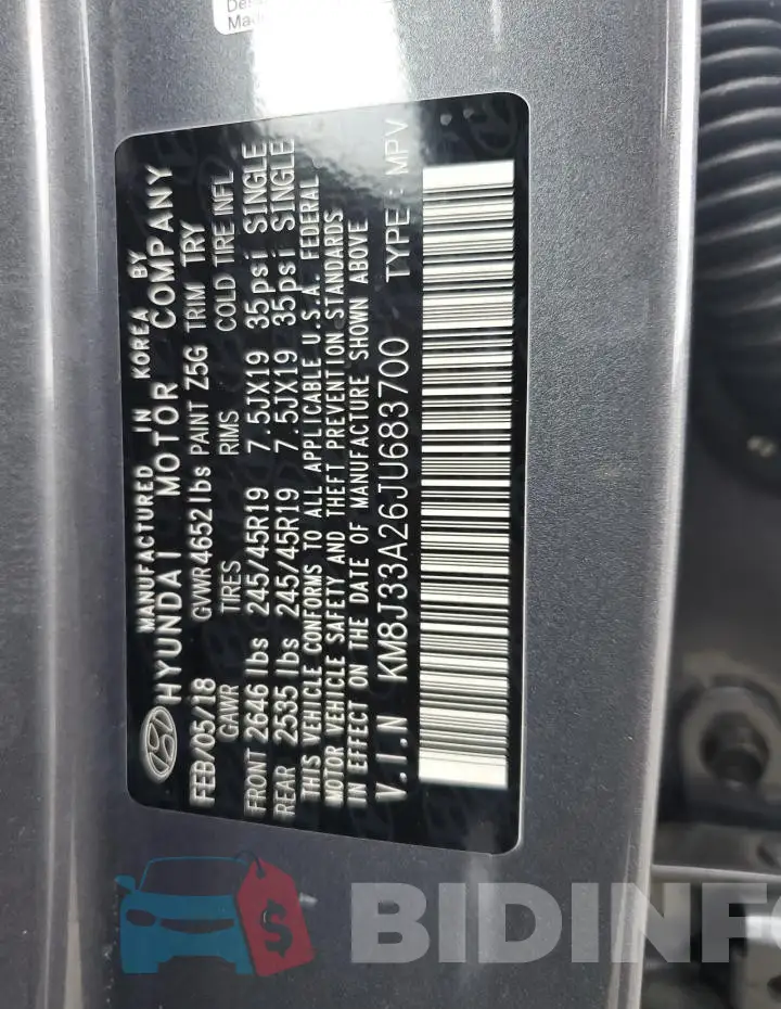 KM8J33A26JU683700 Photo# 13