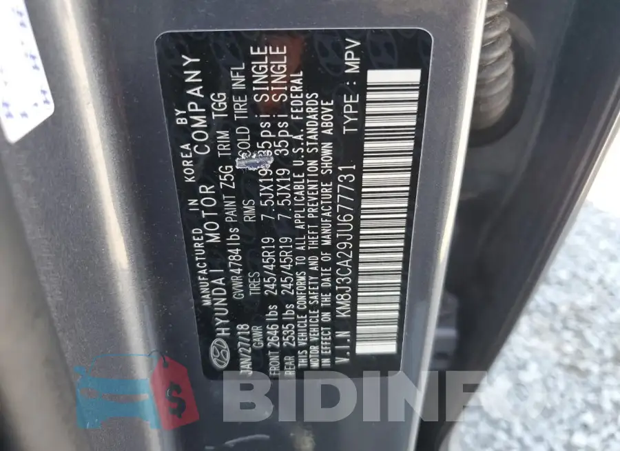 KM8J3CA29JU677731 Photo# 13