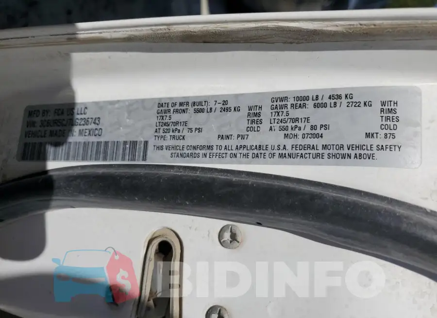 3C6UR5CJ7LG236743 Photo# 12