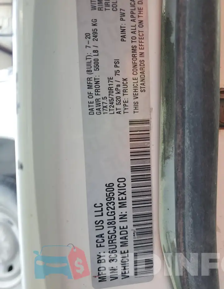 3C6UR5CJ8LG239506 Photo# 12