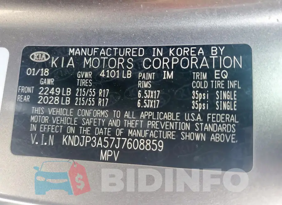 KNDJP3A57J7608859 Photo# 14