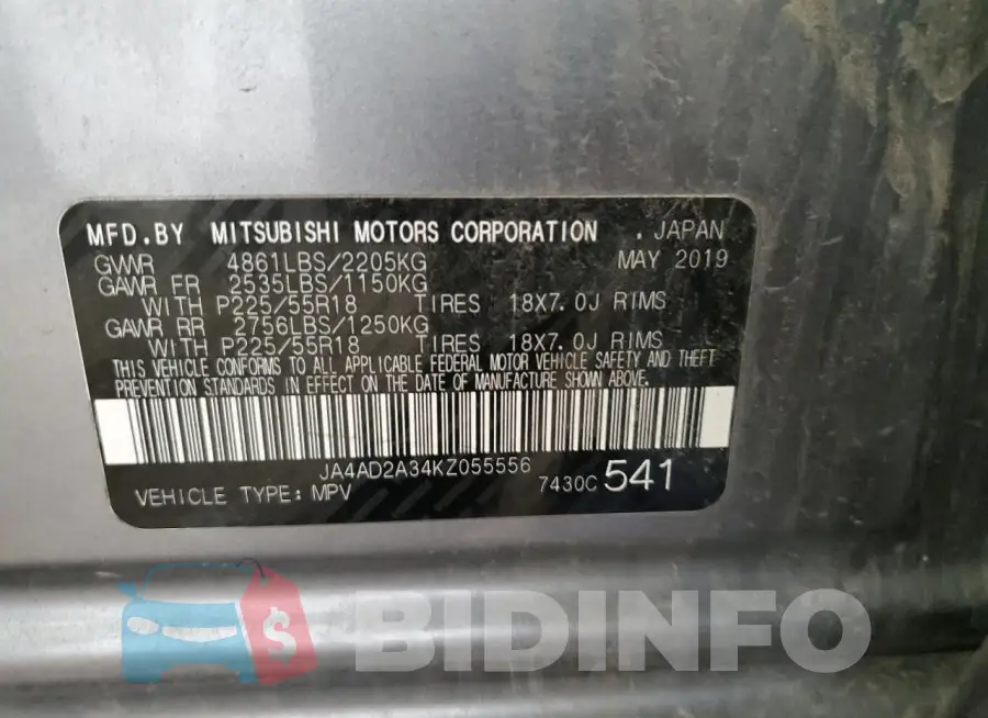 JA4AD2A34KZ055556 Photo# 14
