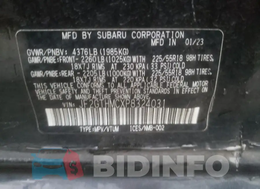 JF2GTHMCXP8324031 Photo# 12