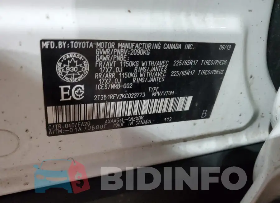 2T3B1RFV2KC022773 Photo# 13