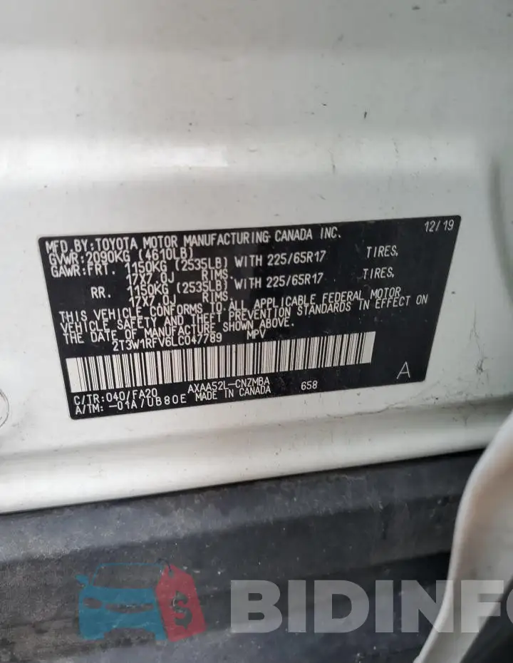 2T3W1RFV6LC047789 Photo# 14