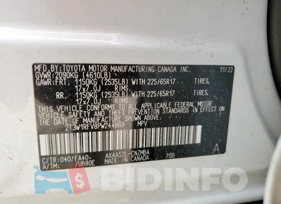 2T3W1RFV8PW244869 Photo# 13