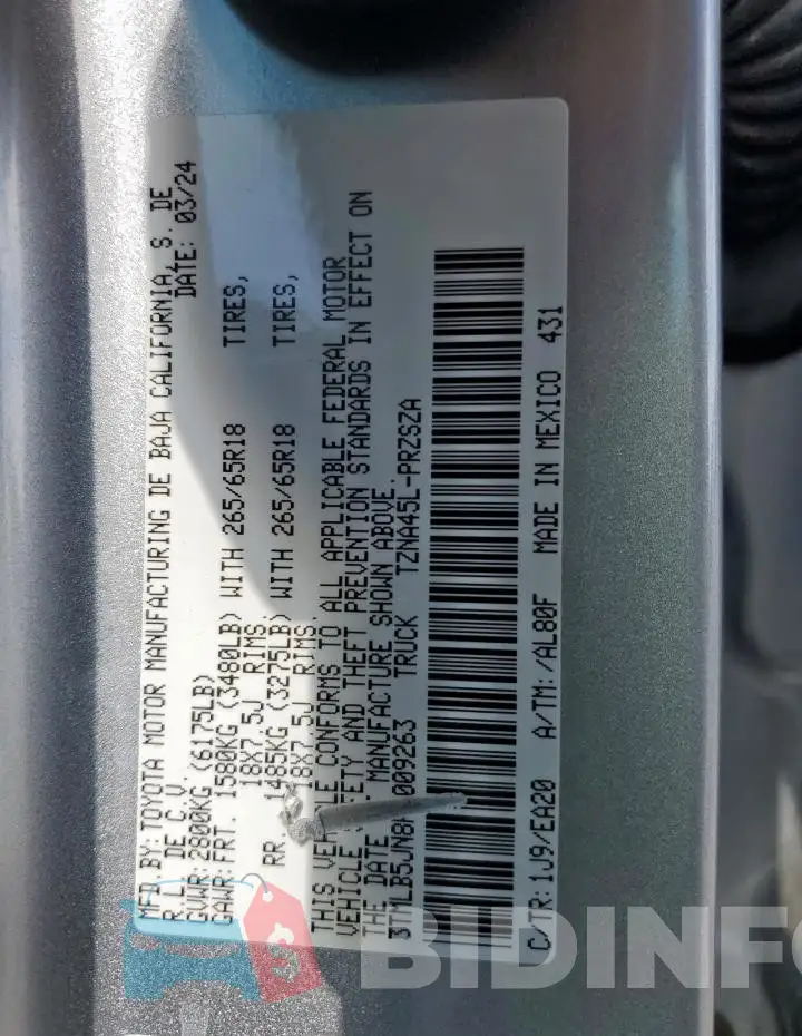 3TMLB5JN8RM009263 Photo# 12