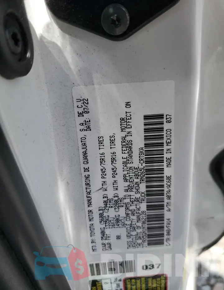 3TYRX5GN1NT062128 Photo# 12