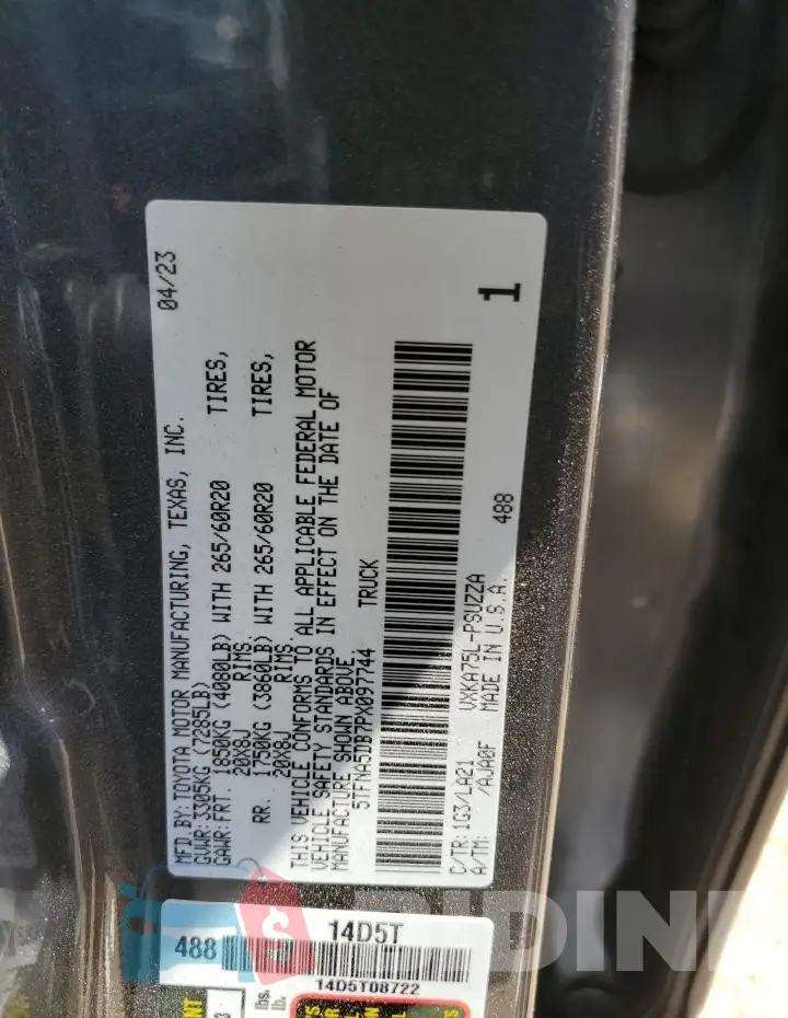 5TFNA5DB7PX097744 Photo# 12