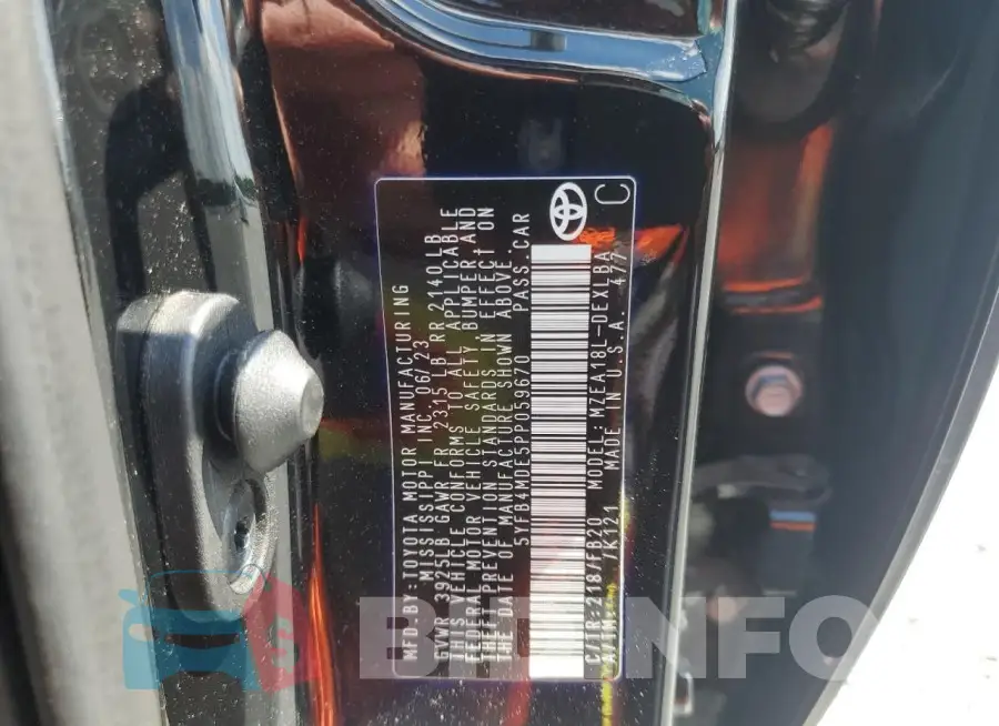 5YFB4MDE5PP059670 Photo# 12