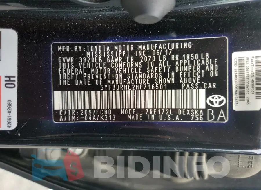 5YFBURHE2HP716501 Photo# 12