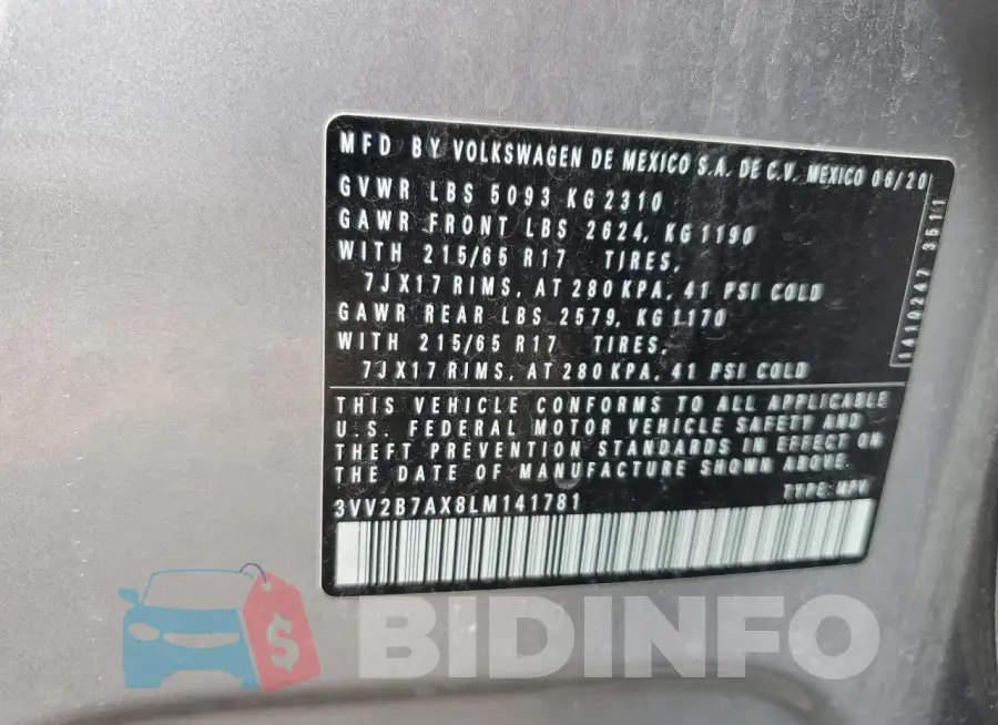 3VV2B7AX8LM141781 Photo# 12