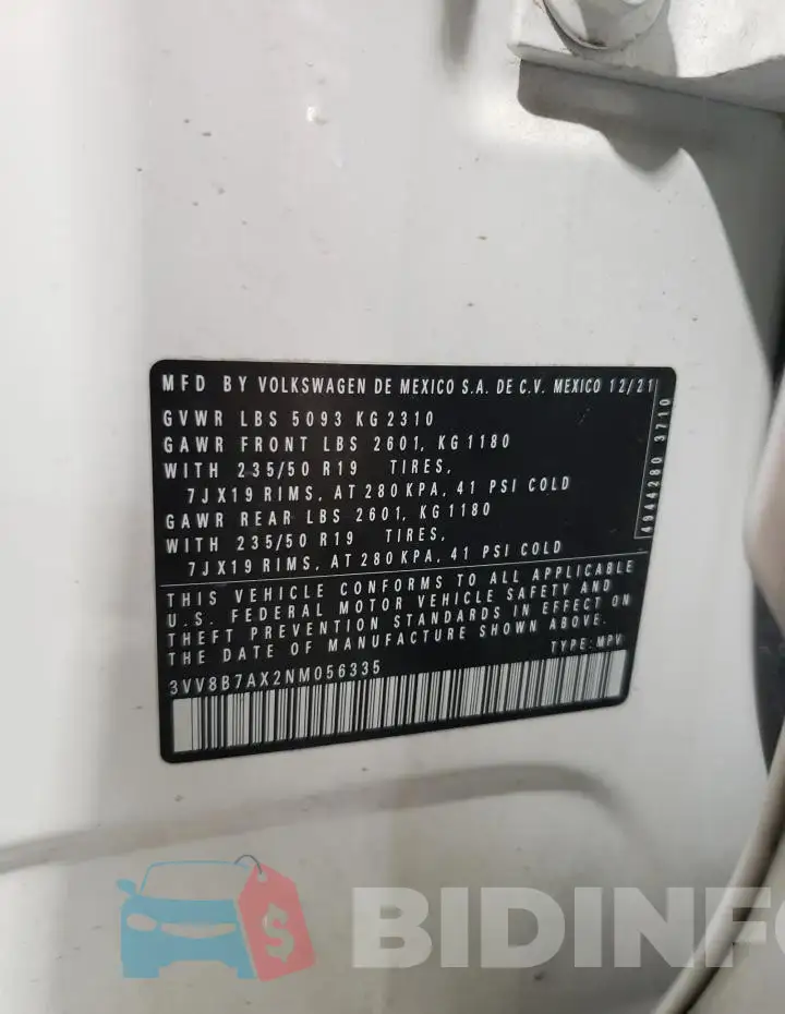 3VV8B7AX2NM056335 Photo# 13