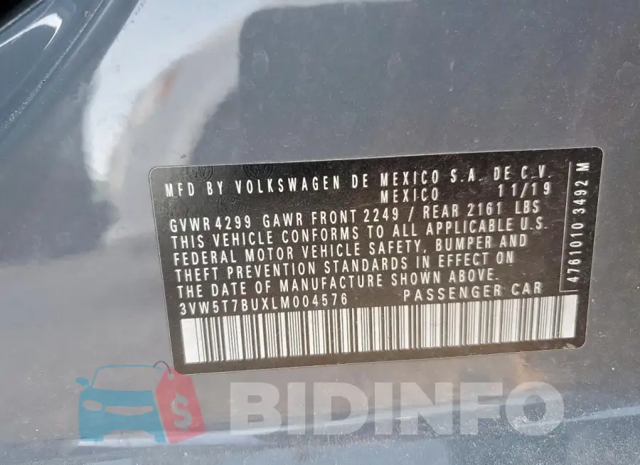 3VW5T7BUXLM004576 Photo# 13