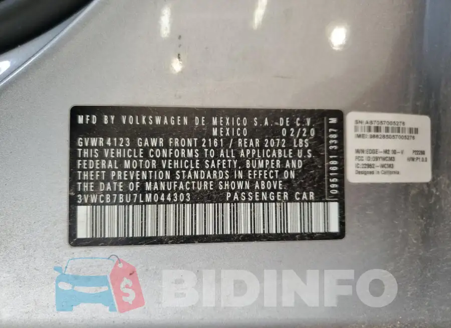 3VWCB7BU7LM044303 Photo# 12