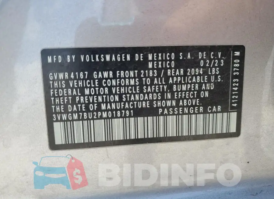 3VWGM7BU2PM018791 Photo# 12