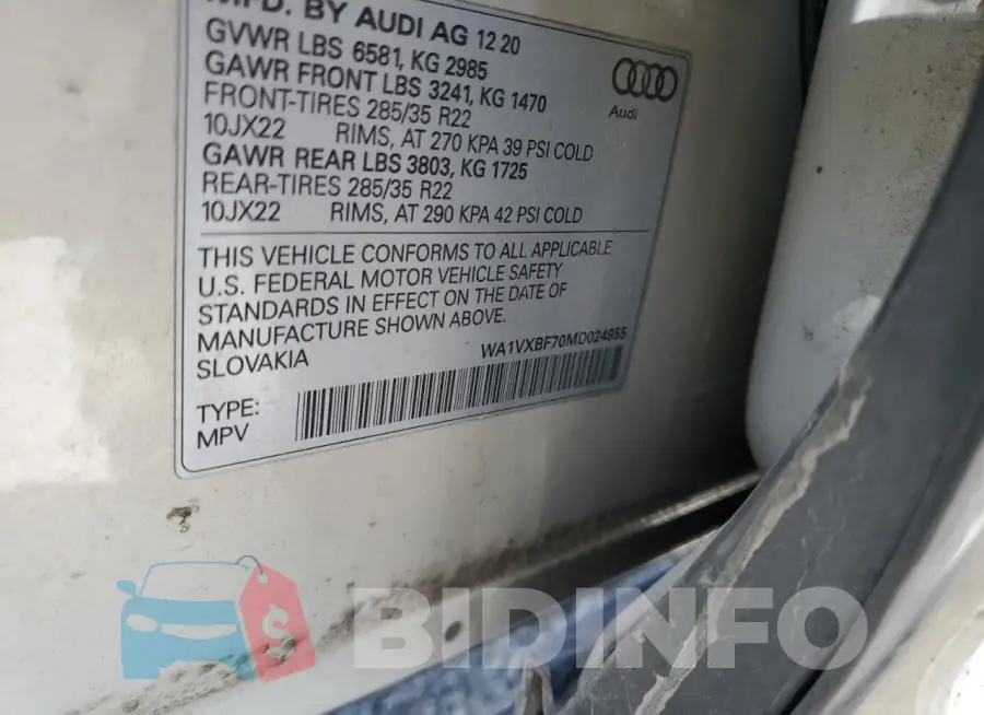 WA1VXBF70MD024955 Photo# 13
