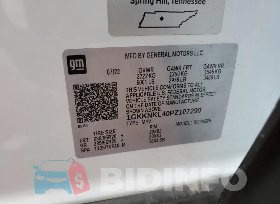 1GKKNKL40PZ107290 Photo# 14