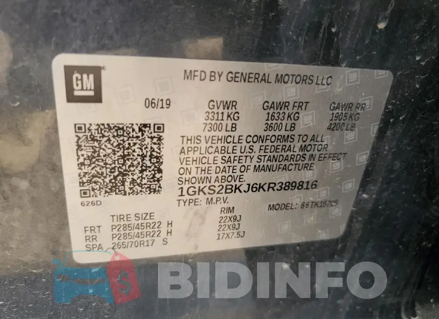 1GKS2BKJ6KR389816 Photo# 14