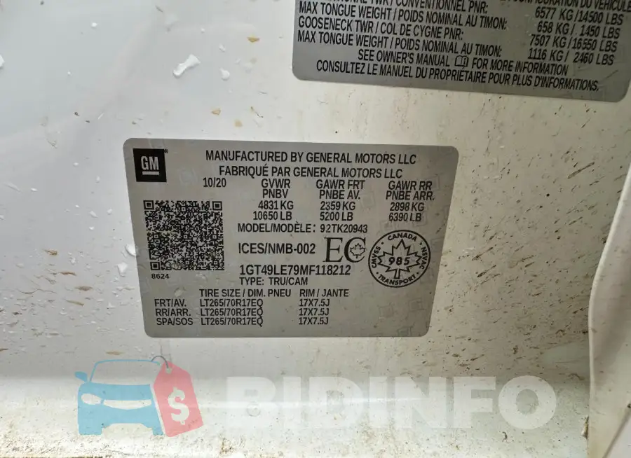 1GT49LE79MF118212 Photo# 9