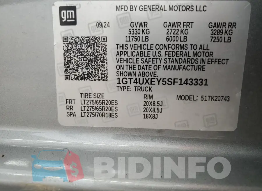 1GT4UXEY5SF143331 Photo# 12