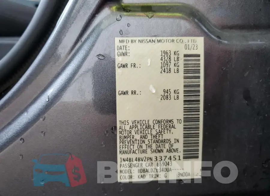 1N4BL4BV2PN337451 Photo# 13