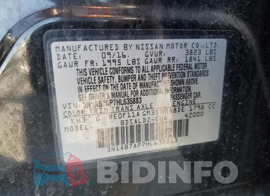 3N1AB7AP7HL635883 Photo# 12