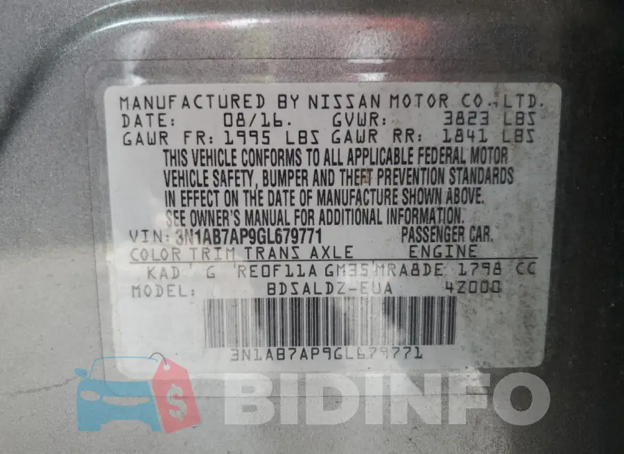 3N1AB7AP9GL679771 Photo# 12