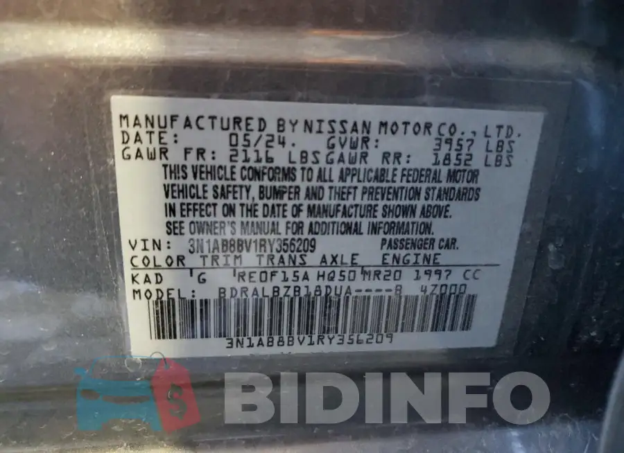 3N1AB8BV1RY356209 Photo# 12