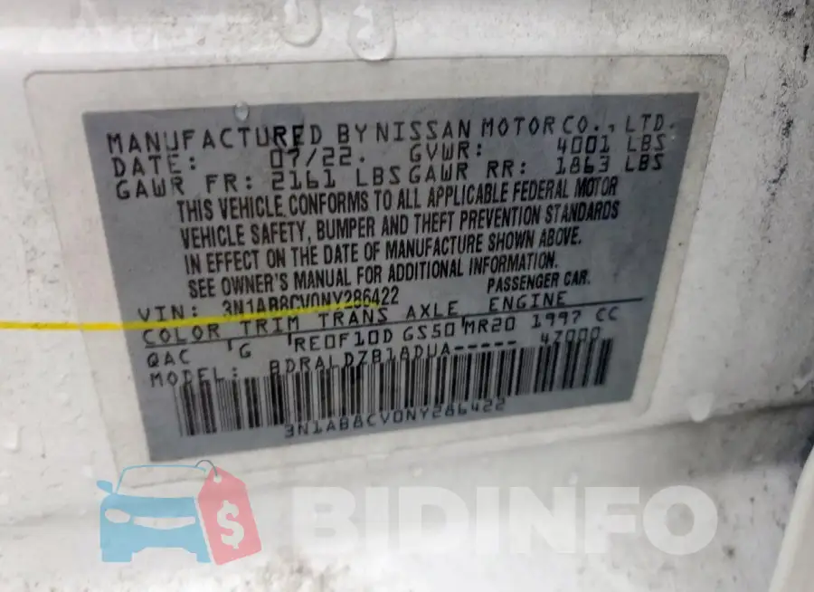 3N1AB8CV0NY286422 Photo# 12