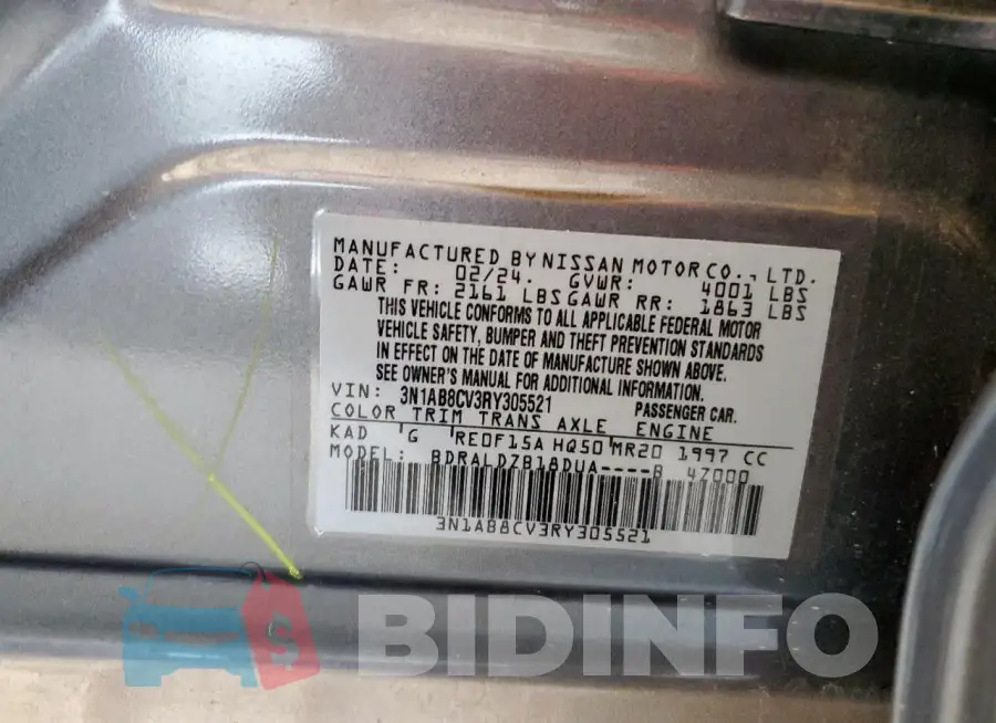 3N1AB8CV3RY305521 Photo# 12