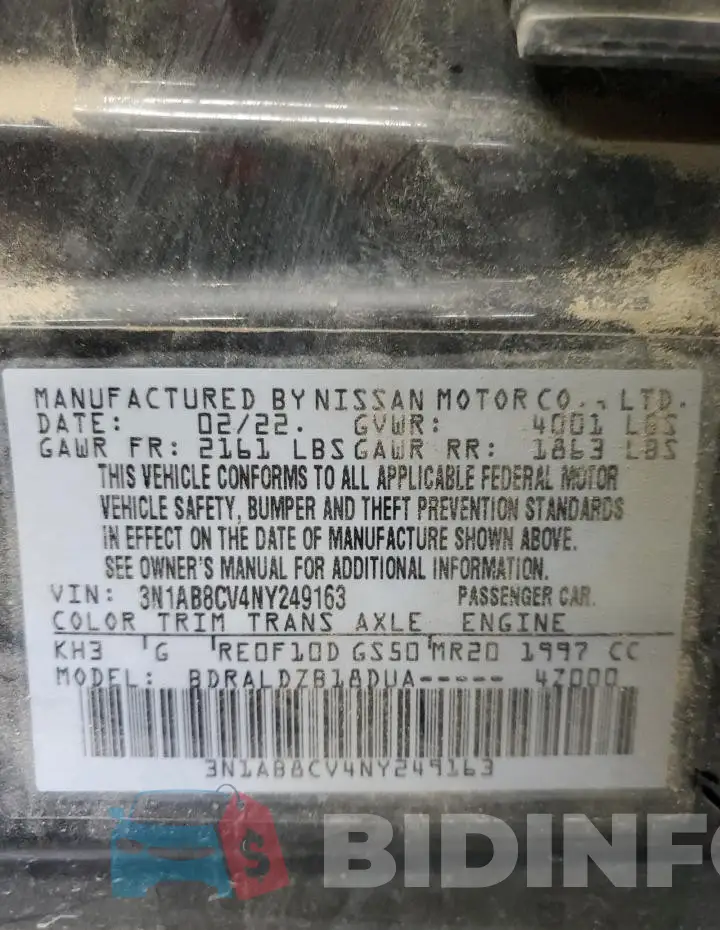 3N1AB8CV4NY249163 Photo# 12