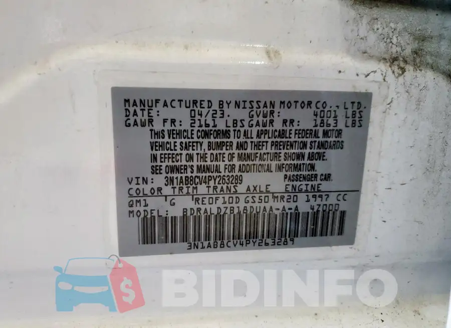 3N1AB8CV4PY263289 Photo# 13