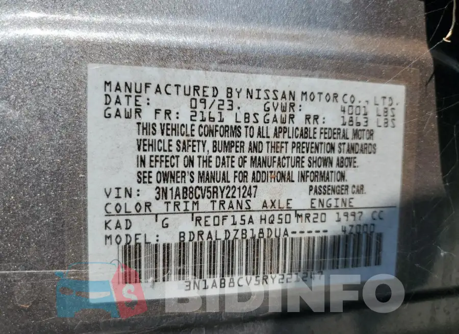 3N1AB8CV5RY221247 Photo# 13