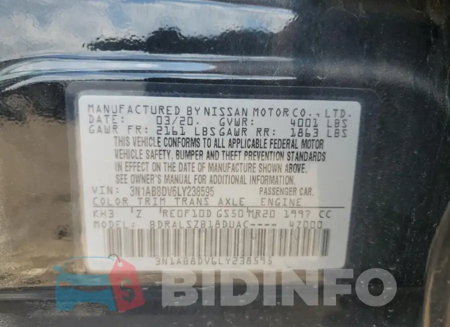 3N1AB8DV6LY238595 Photo# 13