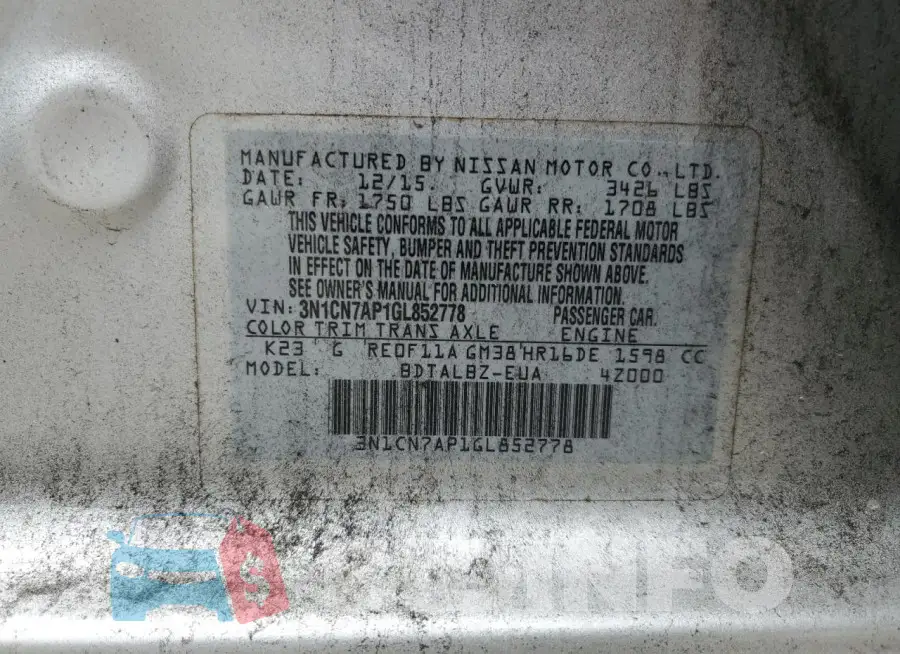 3N1CN7AP1GL852778 Photo# 12