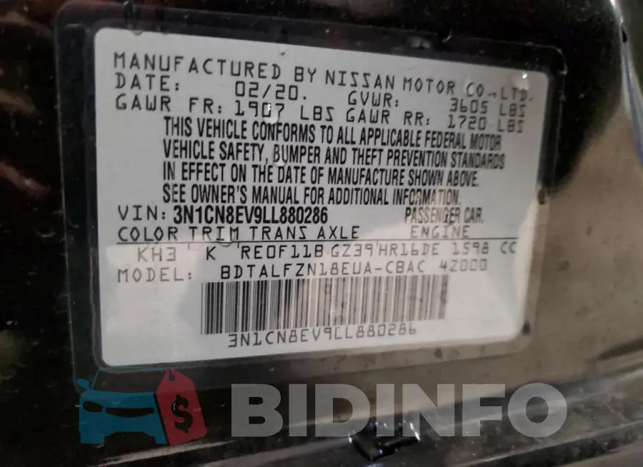 3N1CN8EV9LL880286 Photo# 12