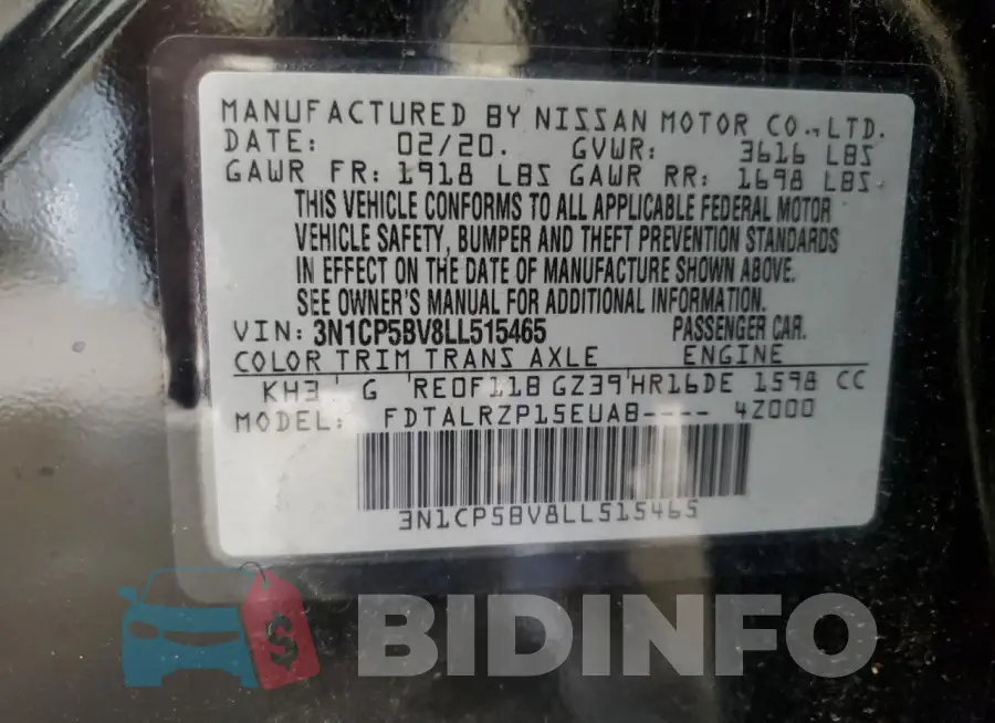 3N1CP5BV8LL515465 Photo# 14