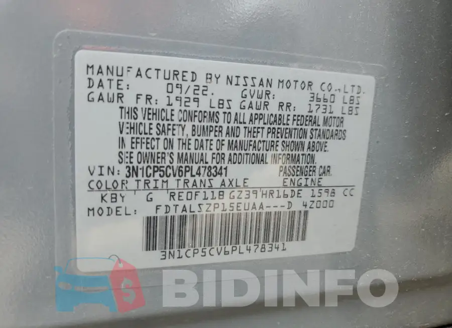 3N1CP5CV6PL478341 Photo# 14
