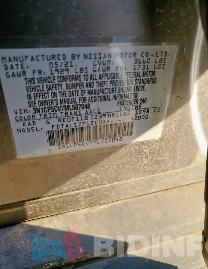 3N1CP5CV7ML507048 Photo# 13