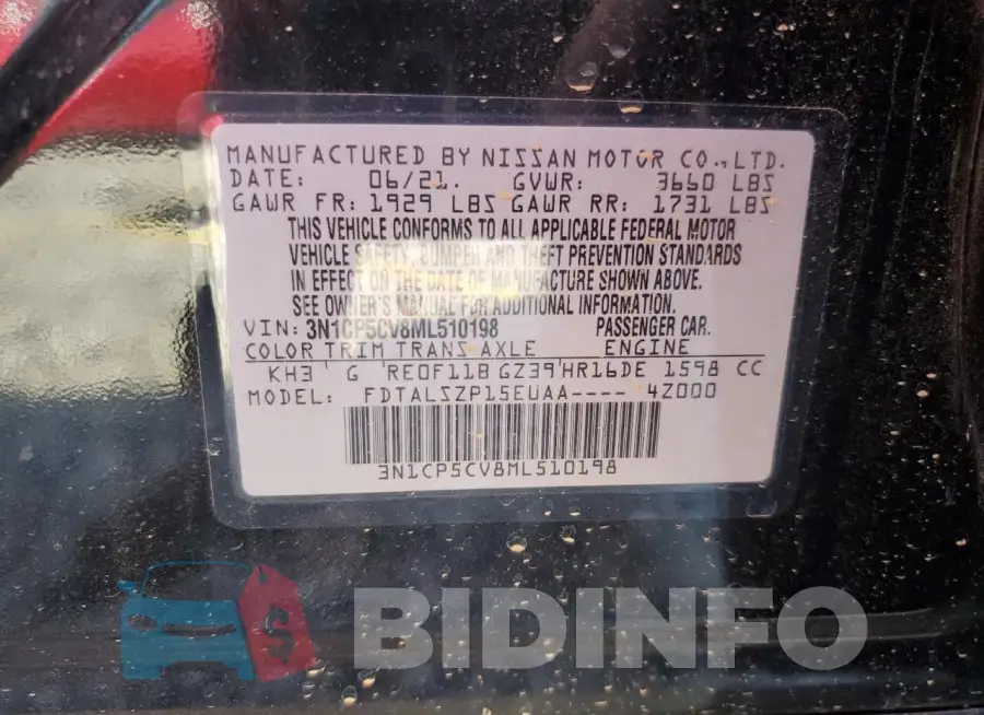 3N1CP5CV8ML510198 Photo# 13