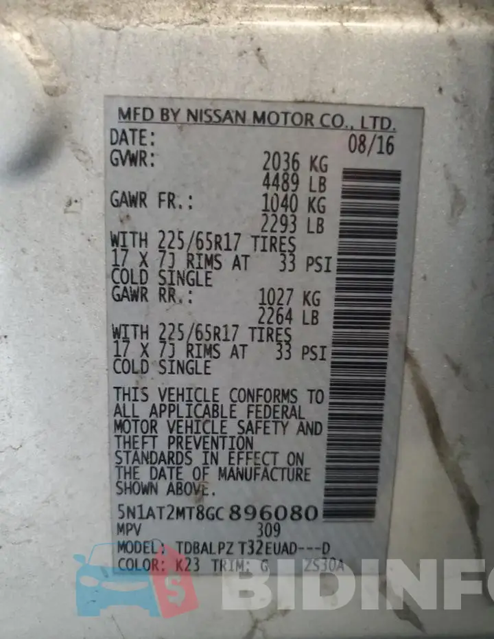 5N1AT2MT8GC896080 Photo# 13