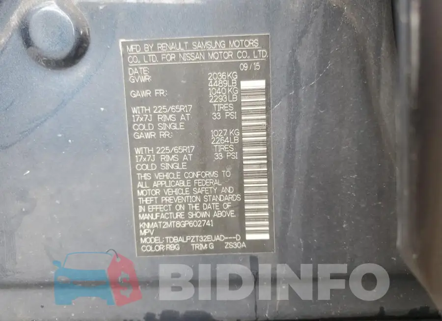 KNMAT2MT8GP602741 Photo# 14