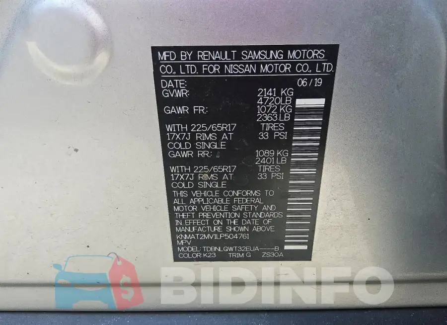KNMAT2MV1LP504761 Photo# 13